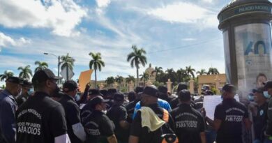 Pensionados PN cruzan vallas del Palacio Nacional y se enfrentan con agentes policiales