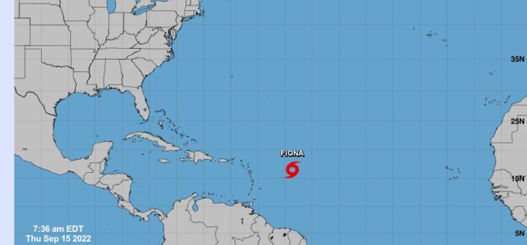 Depresión tropical se convierte en la la tormenta tropical Fiona
