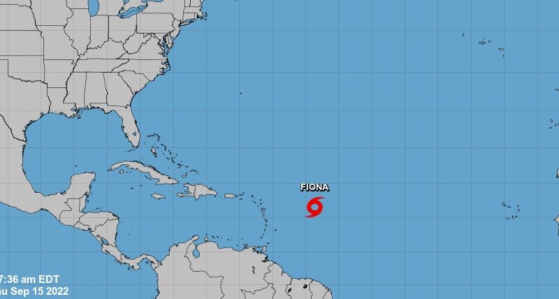 Depresión tropical se convierte en la la tormenta tropical Fiona
