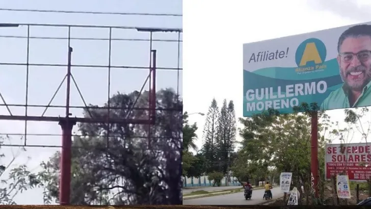 Alianza País denuncia que destruyen valla publicitaria en San Francisco de Macorís