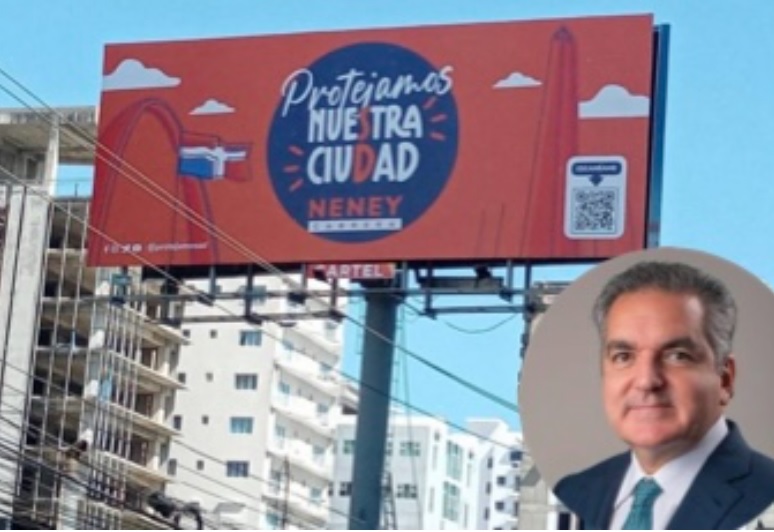 Colocan vallas promocionando aspiraciones de Neney Cabrera a la alcaldía del DN