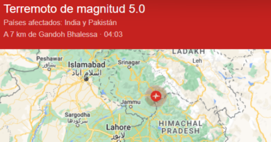 Un terremoto de magnitud 5,4 sacude el norte de la India 