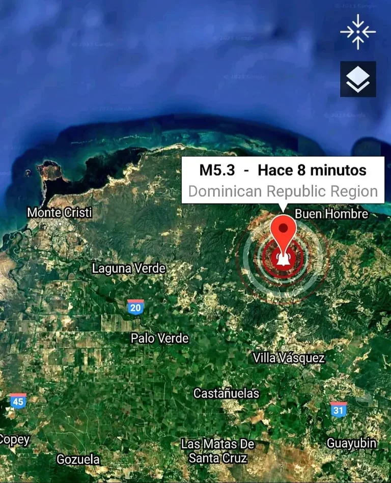 Temblor de magnitud 5.3 sacude República Dominicana