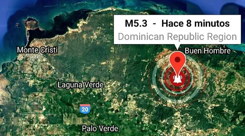 Temblor de magnitud 5.3 sacude República Dominicana