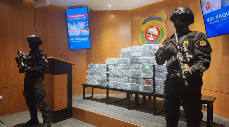 DNCD ocupa cargamento de 401 paquetes de presumible cocaína en Caucedo