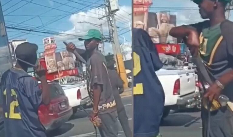 Presos 14 limpiavidrios haitianos en SDO luego de video con puñal