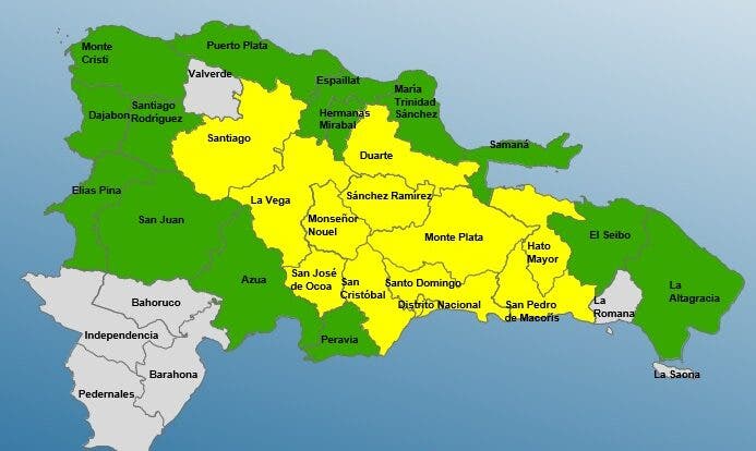El Gran Santo Domingo está en alerta amarilla por vaguada