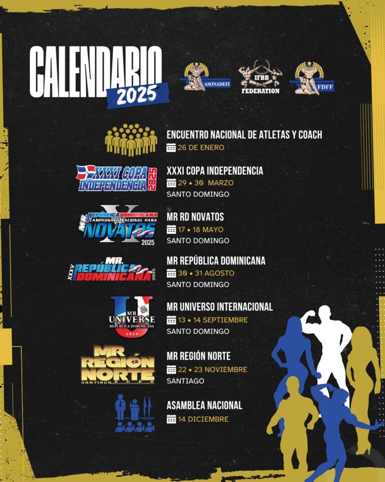 FDFF presenta calendario del campeonato nacional de fisiculturismo y fitness’2025
