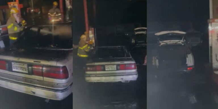 Tres vehículos se incendian en estación de GLP en Santiago