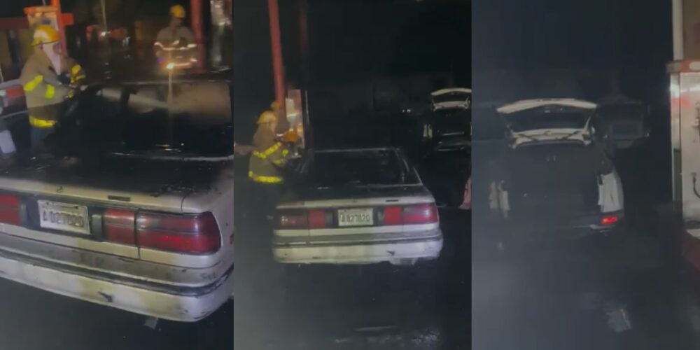 Tres vehículos se incendian en estación de GLP en Santiago