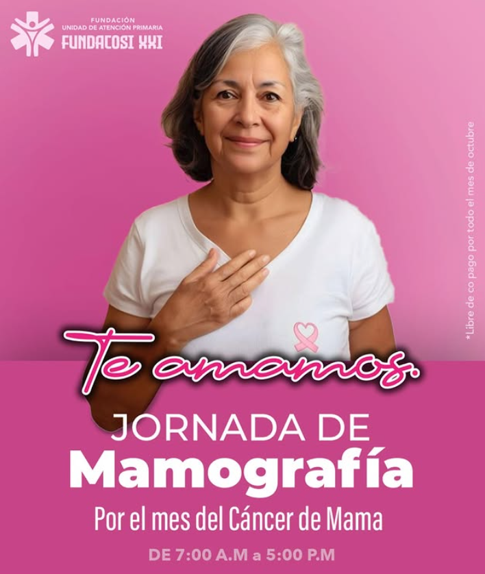 Fundacosi XXI lanza jornada de mamografía durante todo el mes de octubre libre de co-pago