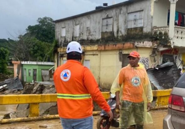Viviendas afectadas por intensas lluvias en el norte de la República Dominicana
