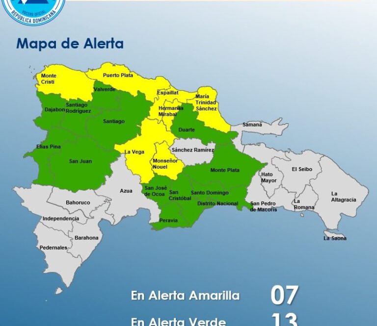 COE incrementa niveles de alerta: 13 provincias en verde y 7 en amarilla