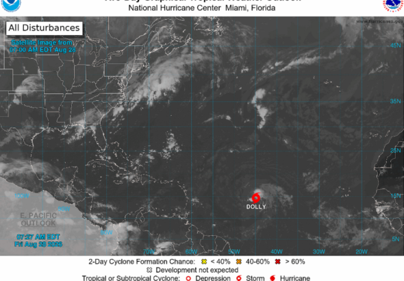 Tormenta Dolly podría llegar a República Dominicana como una activa onda tropical