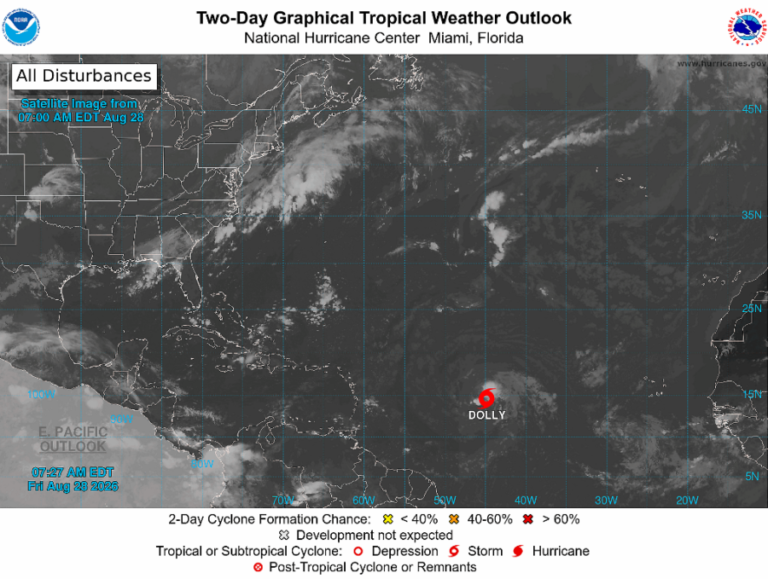 Tormenta Dolly podría llegar a República Dominicana como una activa onda tropical