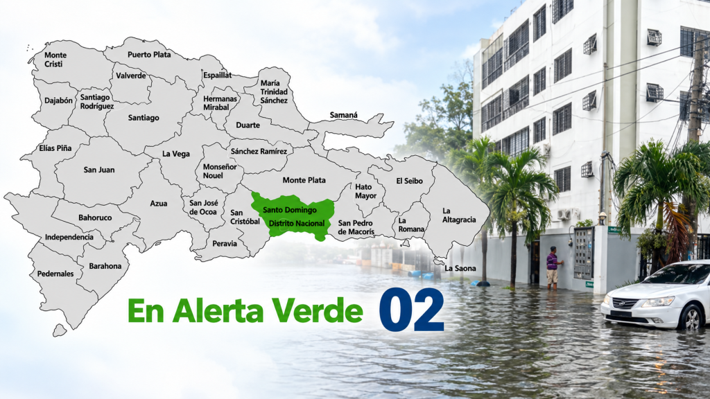 El Gran Santo Domingo y Distrito Nacional en alerta verde por posibles inundaciones