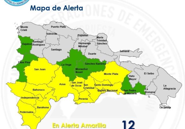 12 provincias en alerta amarilla por lluvias; desbordamientos de ríos dejan comunidades incomunicadas