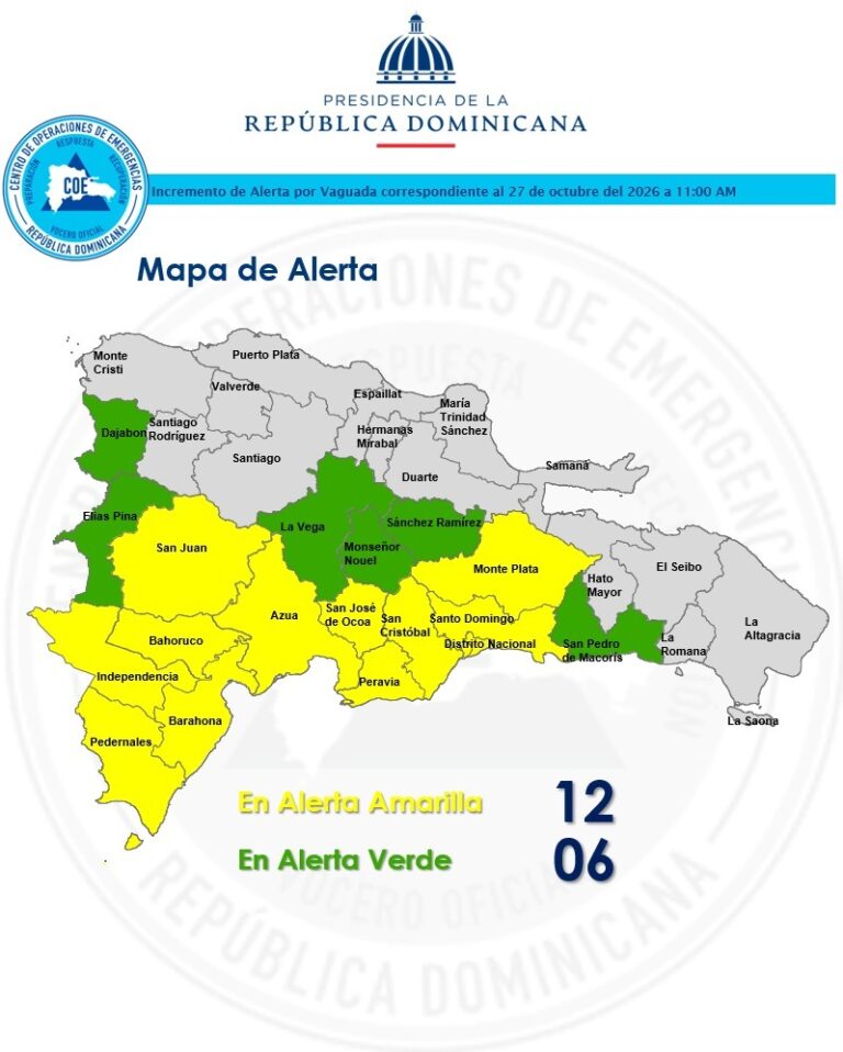 12 provincias en alerta amarilla por lluvias; desbordamientos de ríos dejan comunidades incomunicadas